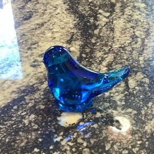 Vintage Glass Bluebird of Happiness-Signed Byron Hicks 1985